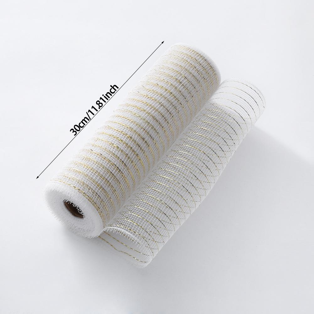 Рождественская лента Сделай сам Рождественская елка Венок Блестящая сетка Шелковая лента Свадьба Навидад Рождественские украшения для дома 2 rolls-10 yards 26cm