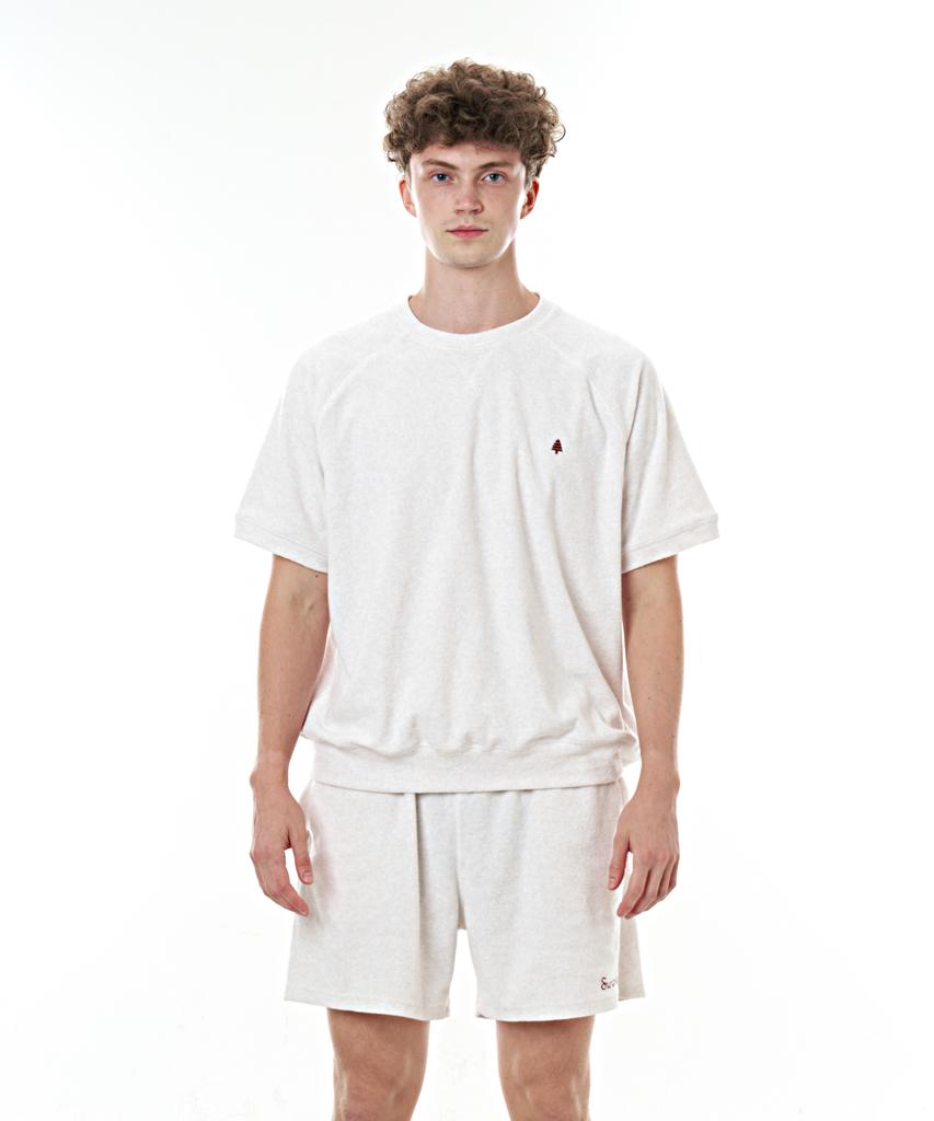 Beikeusyeocheu Terry Crew Neck Short Sleeve Oatmeal