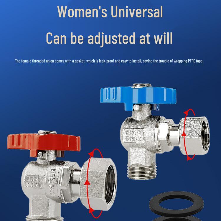 All-Copper Valve Manifold: Three-Way Union, Male/Female Thread Ball Valve for Underfloor Heating and Wall-Hung Boilers
