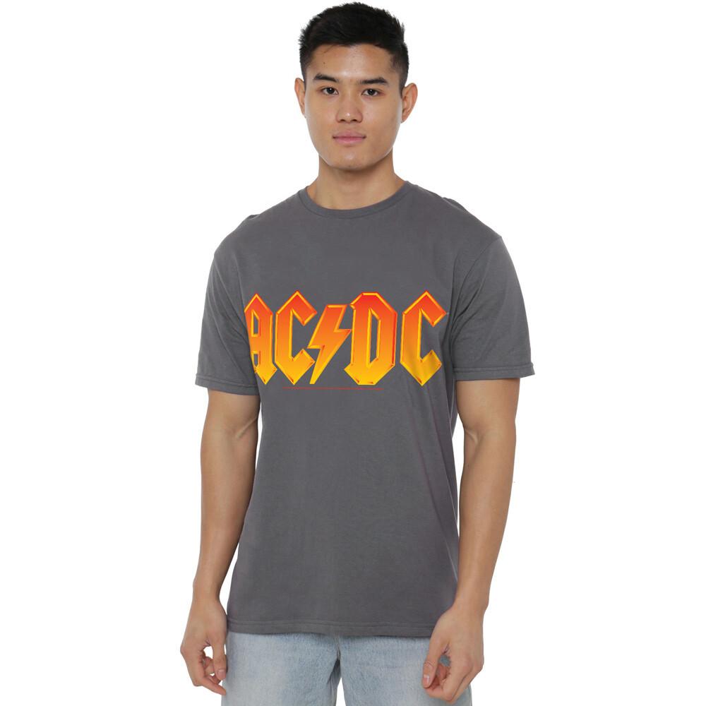 Футболка с логотипом AC/DC S-2XL, темно-серая унисекс футболка XL