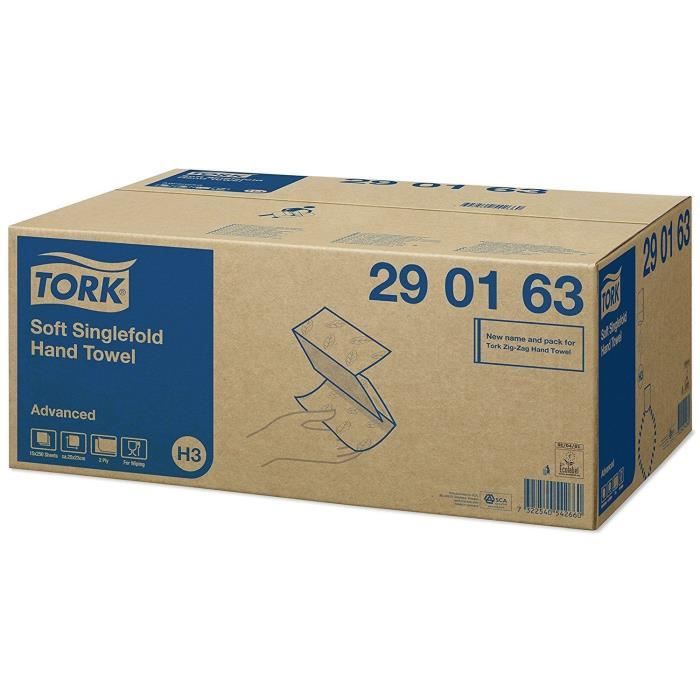 TORK - Lot de 15 paquets de 250 essuie-mains