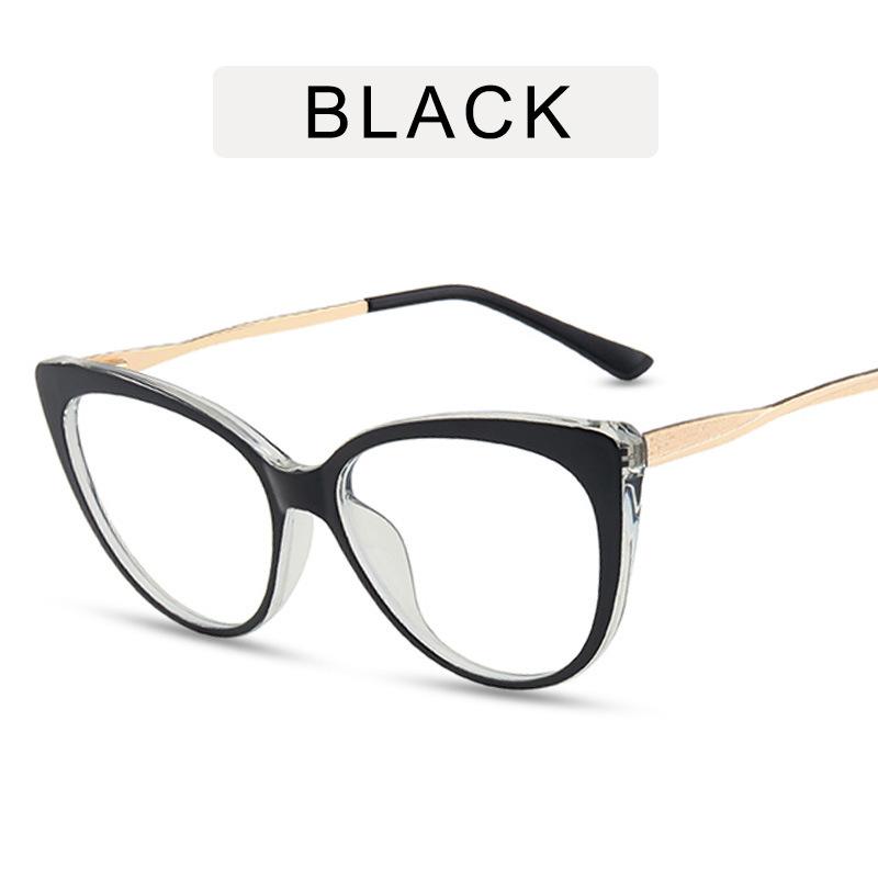 Blue Light Glasses Women Fashion Cat Eye Glasses Transparent Female Vintage Anti Fatigue Computer Eyeglasses Men Plain Glasses