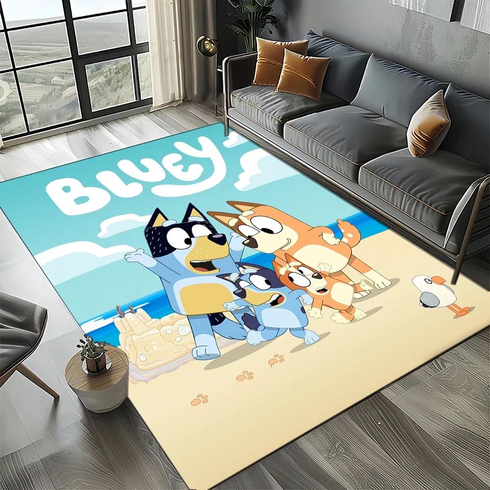 2025 New Style Bluey Family Cartoon Dog Carpet Rug for Living Room Bedroom Home Sofa Decoration,Kids Play Non-slip Floor Mat