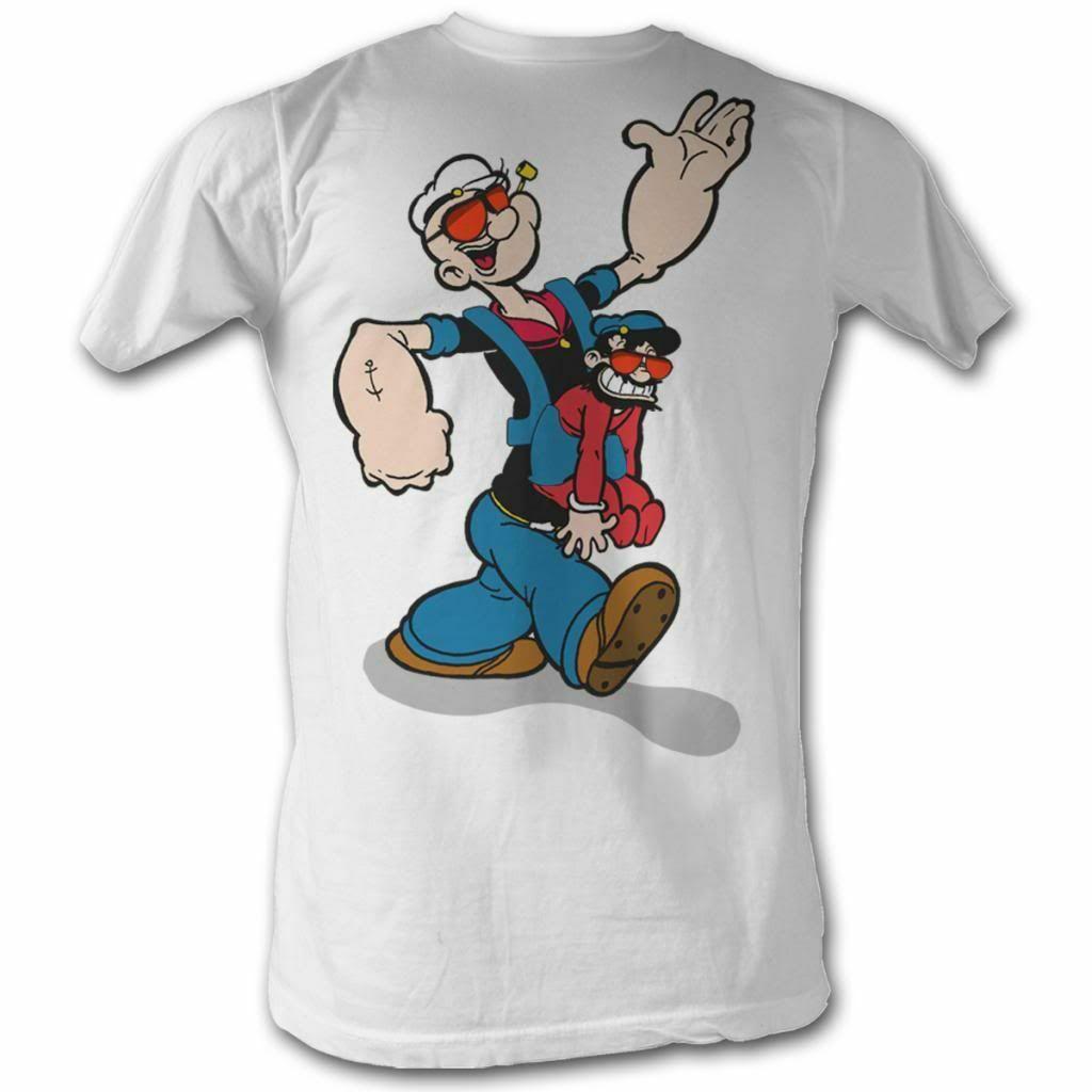 Popeye Pappa Popeye White Adult T-Shirt S