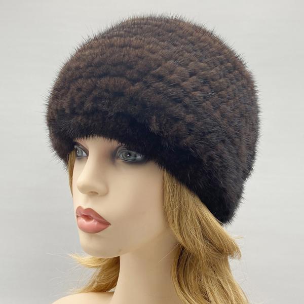 Men Woman Fur Hat Winter Real Fur Knitted Mink Cap Unisex Classic Warm Headwear Natural Mink Fur Beanies