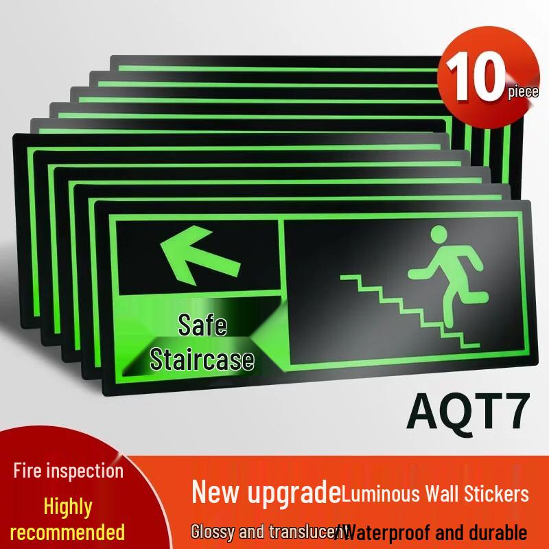 Luminous Safety Exit Sign Stickers