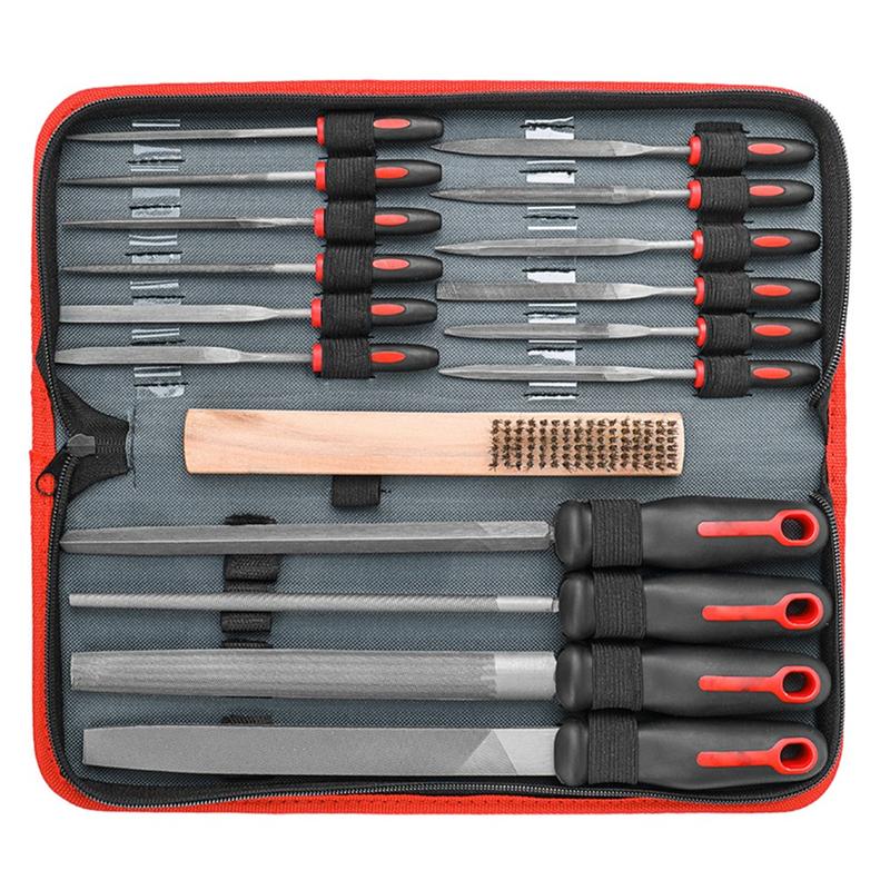 For Metal Hand File Set 16Pcs-Double Pattern Files With Brush Steel, For Metal& Wood File Works Large, Small Files Included