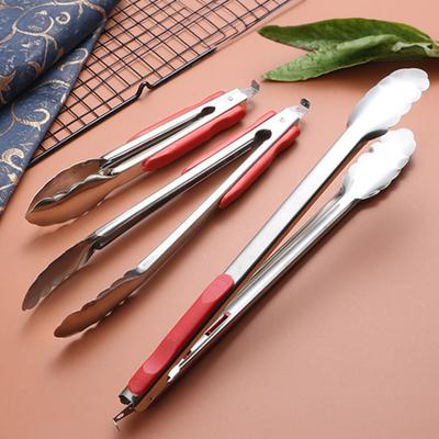 Stainless Steel Food Tongs with Non-Slip Grip Heavy-Duty Kitchen Clips for BBQ Bread Buffet Heat-Resistant Rust-Proof Dishwasher Safe Essential
