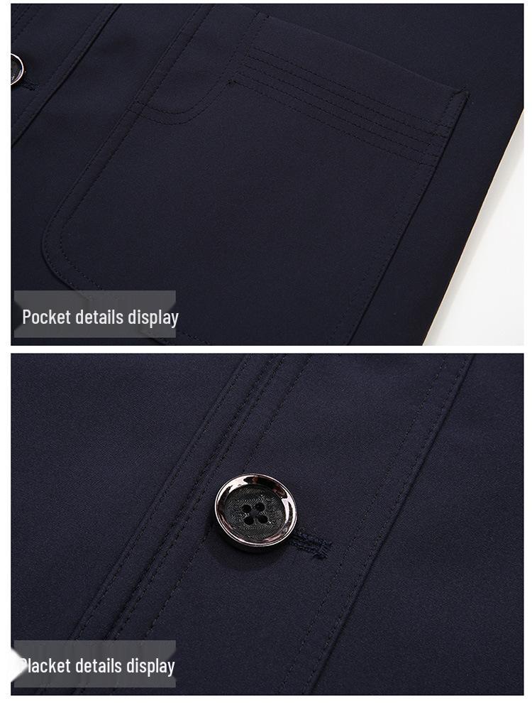 Men's Plus Size Business Casual Jacket - 2021 Autumn Button-Down, Turn-Down Collar, Dad's Outfit for Middle-Aged Men