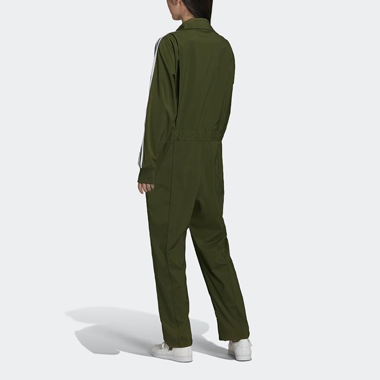 adidas Originals X Resistance Montérky Parley Pruh s logem Jednobarevný Dlouhý rukáv Kombinéza Dámský kombinéz Tmavě olivově zelená HD2517