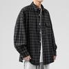 Men's Long Sleeve Corduroy Shirt - Japanese Retro Plaid Jacket for Spring & Autumn