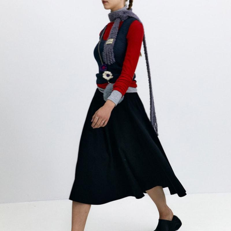 DANCING GRANDMA ANGORA TAIL MUFFLER : ANGORA gray