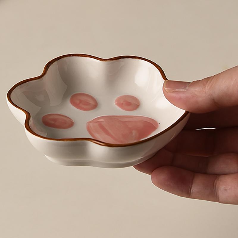 Søt Keramisk Liten Skål Mini Sennep Pesto Tomatketchup Soyasaus Skål Krydderfat med Håndtak For Hjem Restaurant