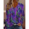 Spring Autumn Fashion Comfortable Soft V-neck Long Sleeve T-shirt Creative Butterfly Flower Loose Casual Women Versatile 3D Printed T-shirt