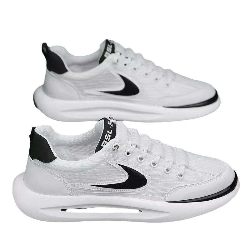 Sportowe buty męskie lato nowe buty casualowe oddychające z siateczki z jedwabiu rybiego miękka podeszwa wygodne wszechstronne buty casualowe trendy