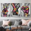 Graffiti Wall Art Finger Fist Canvas Painting Abstract Poster Street Pop Art Canvas Print Wall Pictures for Living Room Decor NO Frame