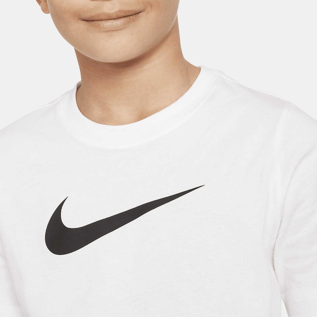 Nike Sportswear Logo Print Crew Neck Short Sleeve T-Shirt Kids Tops White DV2572-100