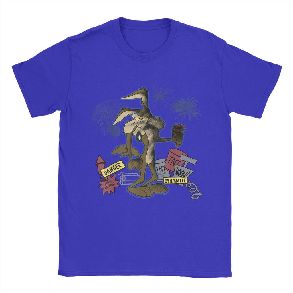 Men T-Shirt Wile E. Coyotes TNT Portrait Novelty Pure Cotton Tee Shirt Short Sleeve T Shirt Crew Neck Clothing Plus Size