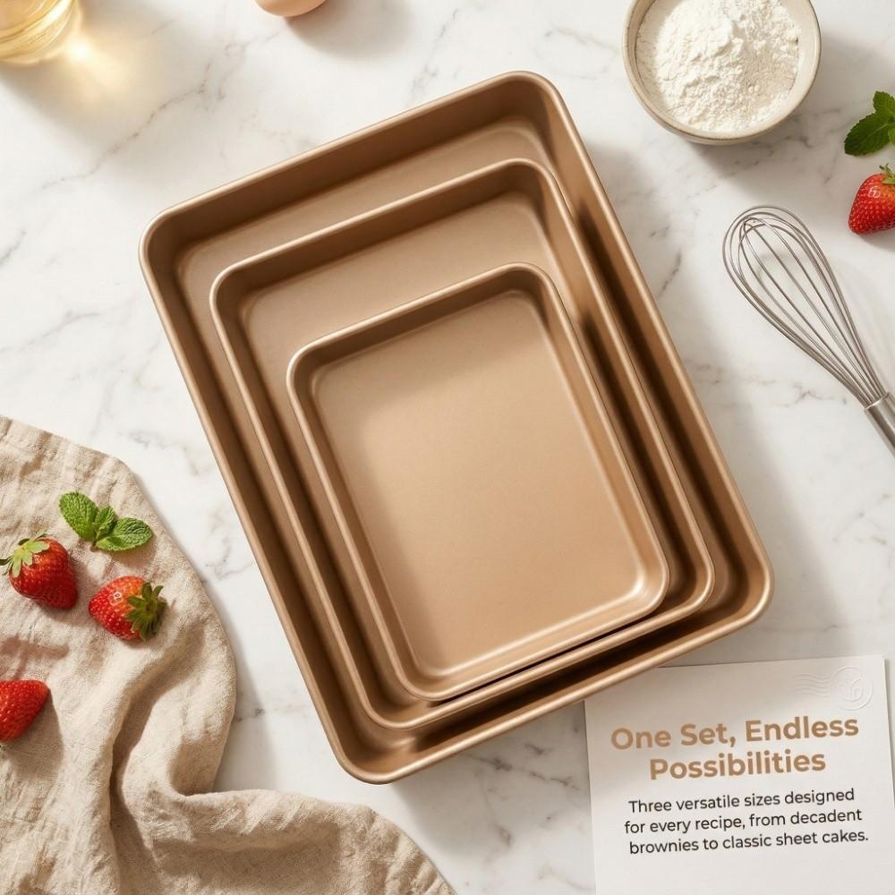 Multisize Cake Baking Sheet Thickened Carbon Steel Cake Mold Tray Bakeware Tools  Cake Baking