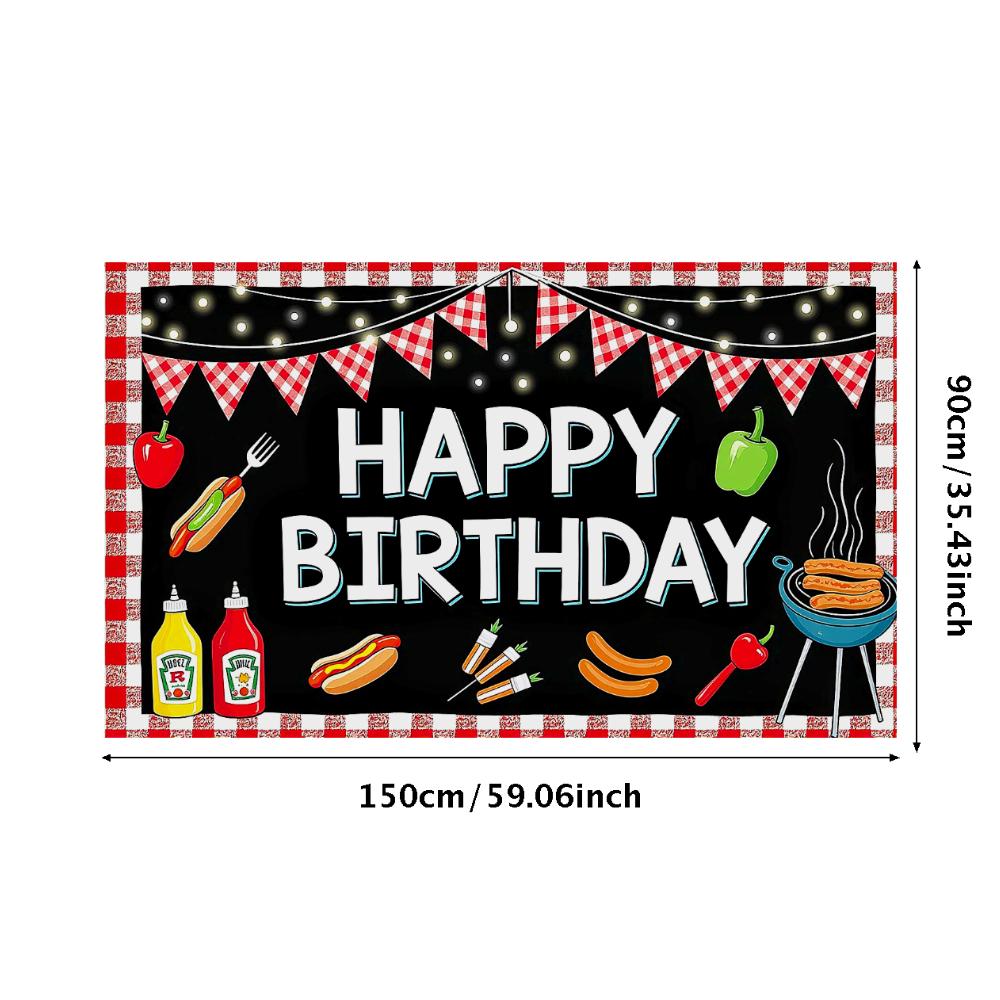 Polyester Outdoor Party Banner Barbecue Birthday Banner  Banner For Outdoor Celebration Barbecue Holiday Event