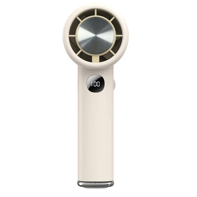 Portable Handheld Fans Carabiner Turbo Fan 100 Wind Speeds Adjustable Mini Cooler Portable Small Usb Charging Ice Compress Fan бежевый