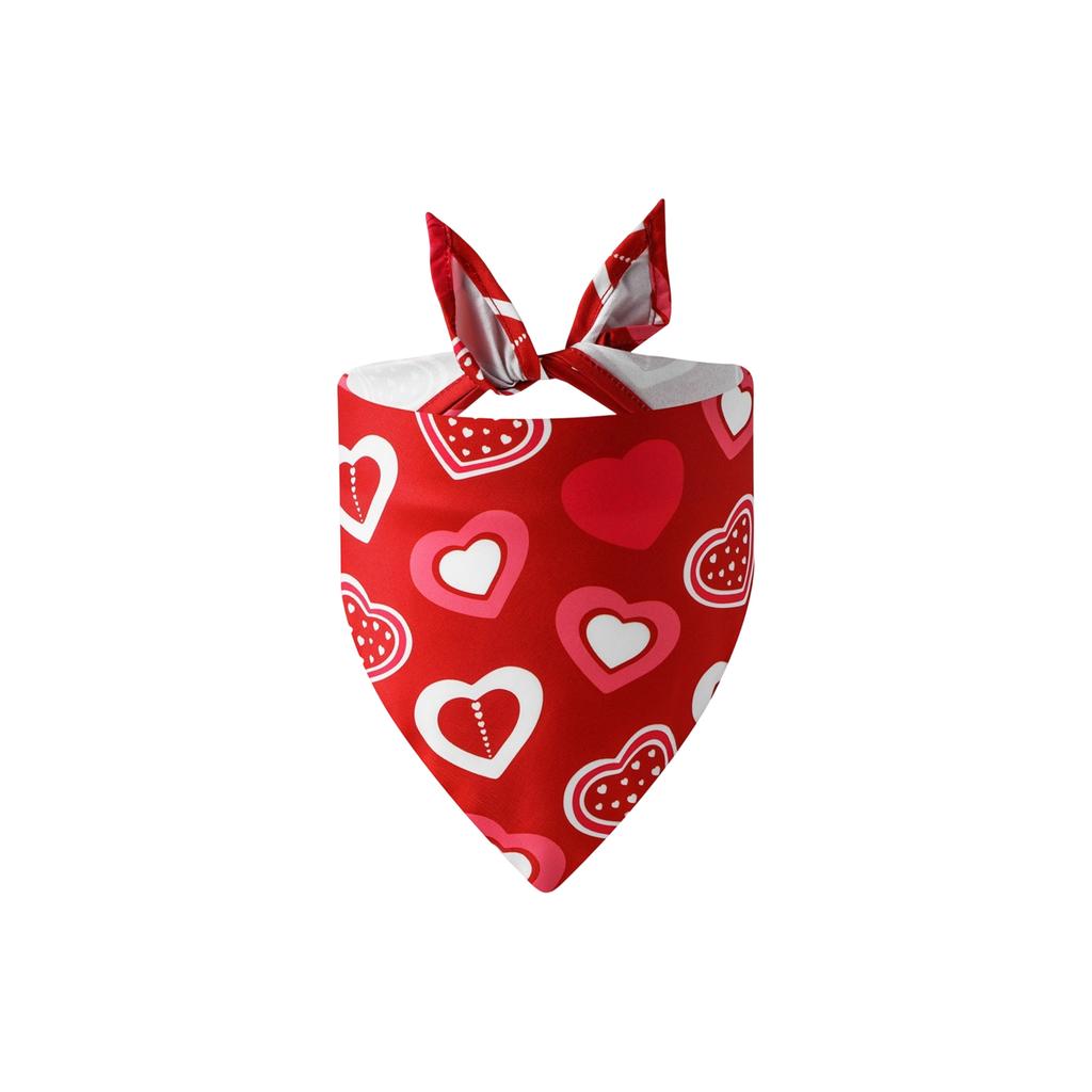 Valentine's Day Pet Heart Bandana - Adorable Dog Scarf Pet Accessory For Festive & Daily Styling