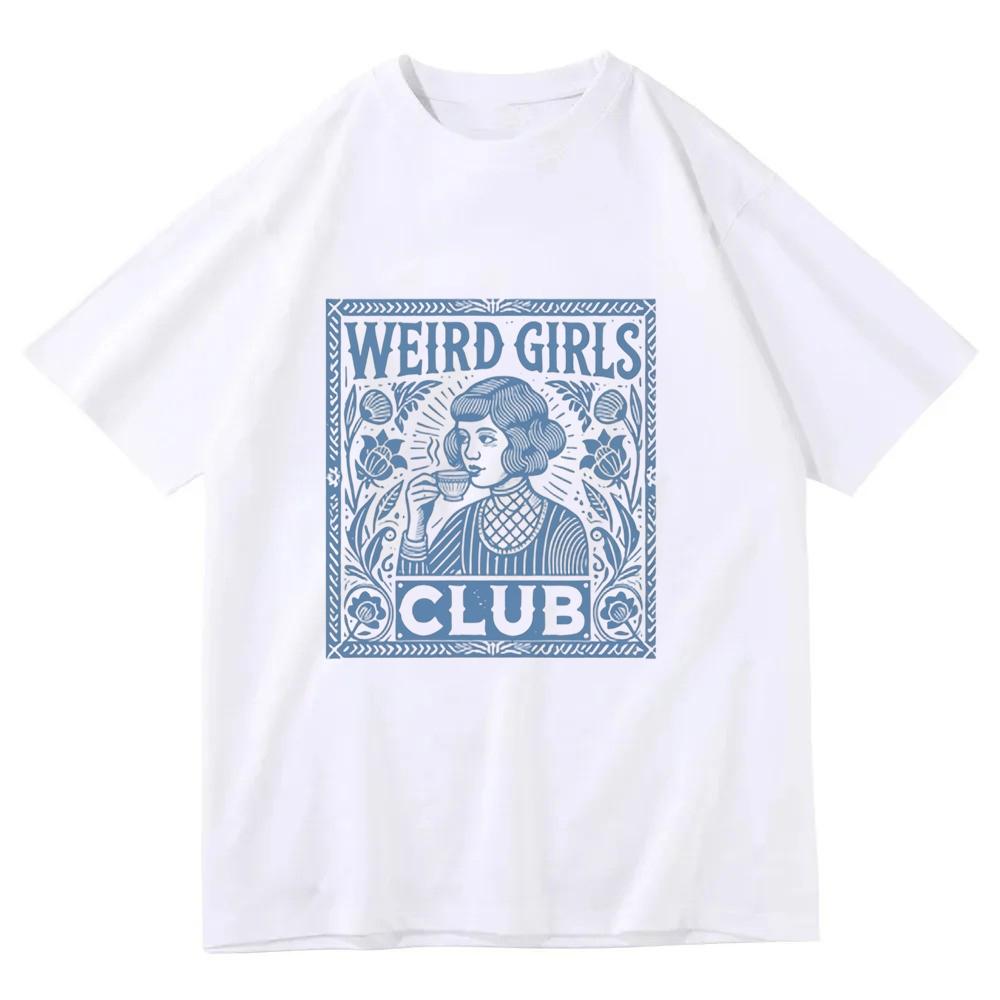 

Футболка Weird Girls Club Винтажная Эстетичная Графическая Футболка Ретро Харадзюку Уличная Одежда Топ Повседневная Футболка с Коротким Рукавом Женская Унисекс Унисекс S