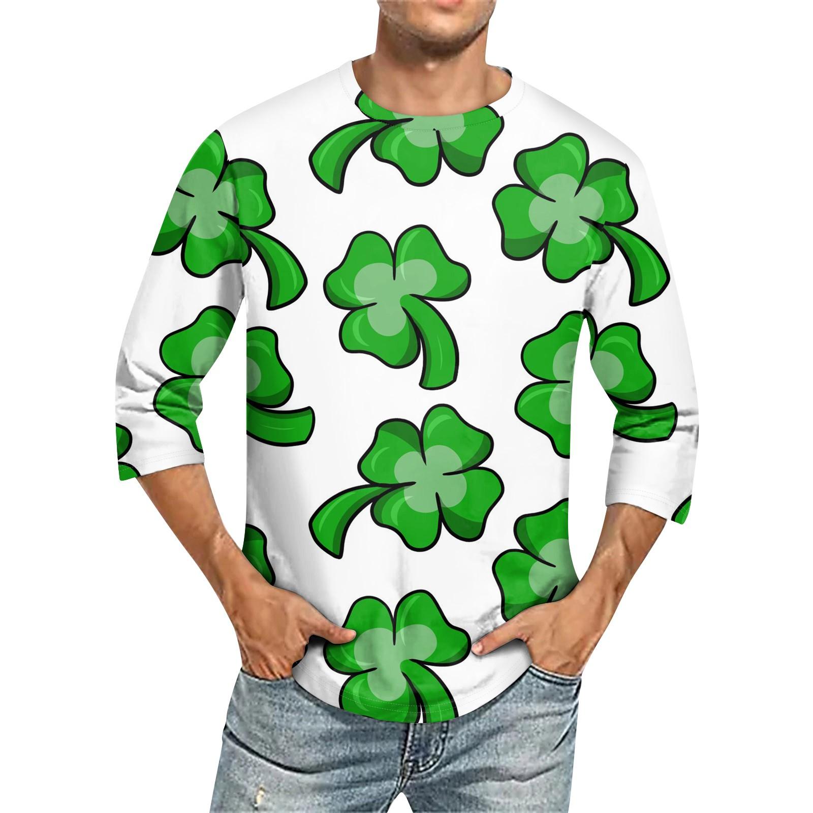 

Мужская однотонная футболка с круглым вырезом и рукавами три четверти XXXXL белый