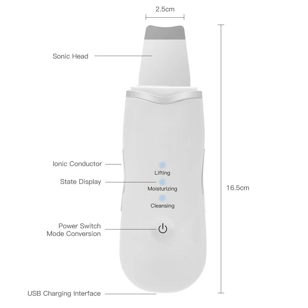 Face Scrubber Skin Spatula Facial Silicone Pore Cleaner Rechargeable for All Skin Types Blackhead Removal Tools for Deep Cleansing & Exfoliation