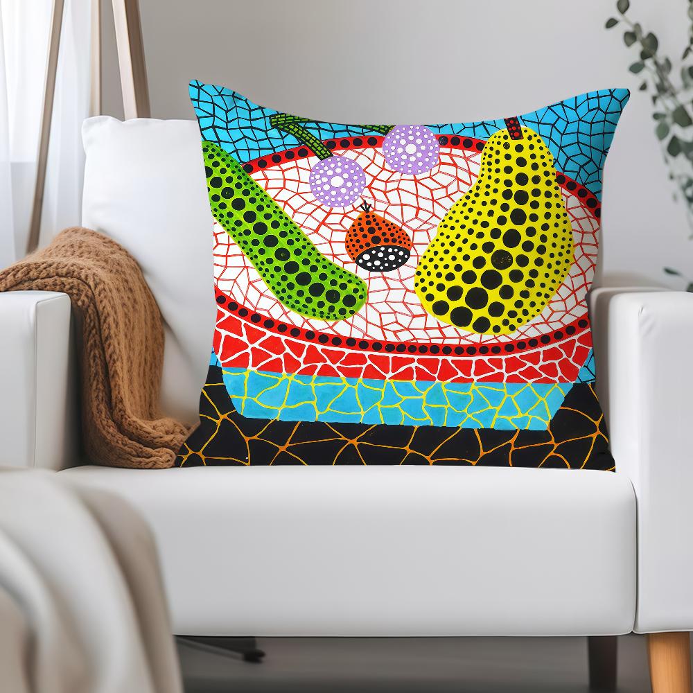 Japanese Artist Y-yayoi Kusama Pillow Case Applicable Space For Guest Rooms Interiors Cars Office House Decoration