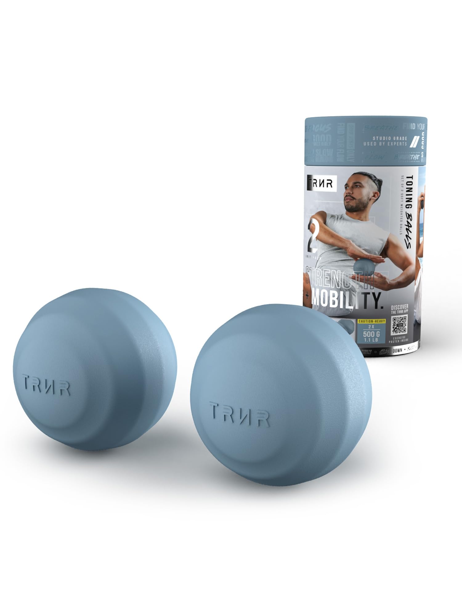 

TRNR Trainer Dumbbells, 500g, Set of 2, Silicone, Muscle Training Equipment, Stylish for Women and Beginners, Blue