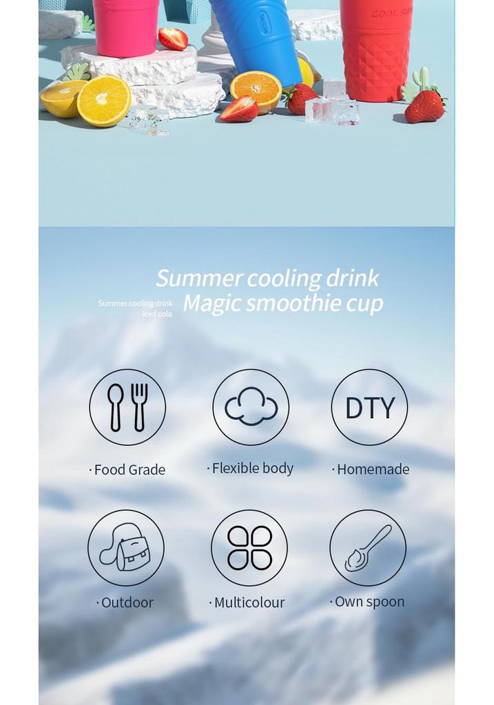 Silicone Smoothie Shaker Cup for Quick Homemade Ice Beverages
