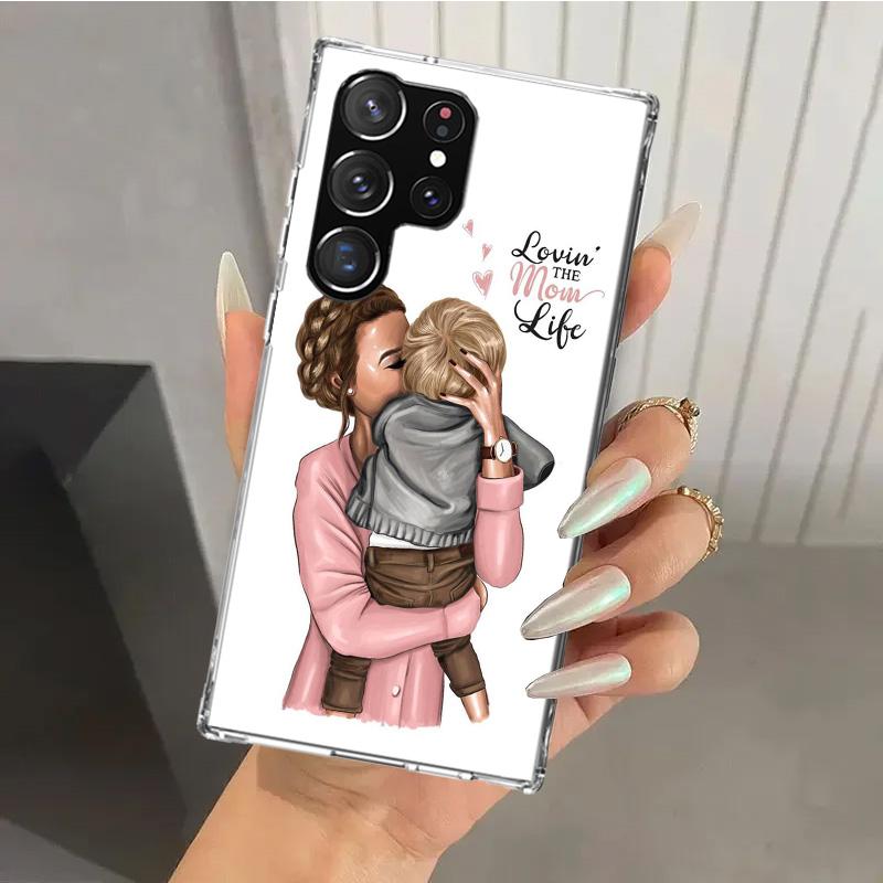Baby Mom Girls Phone Case for Samsung Galaxy S26 S24 S23 Ultra S25 Edge S22 S21 Plus S20 FE + Soft Print Shell Funda Galaxy S25