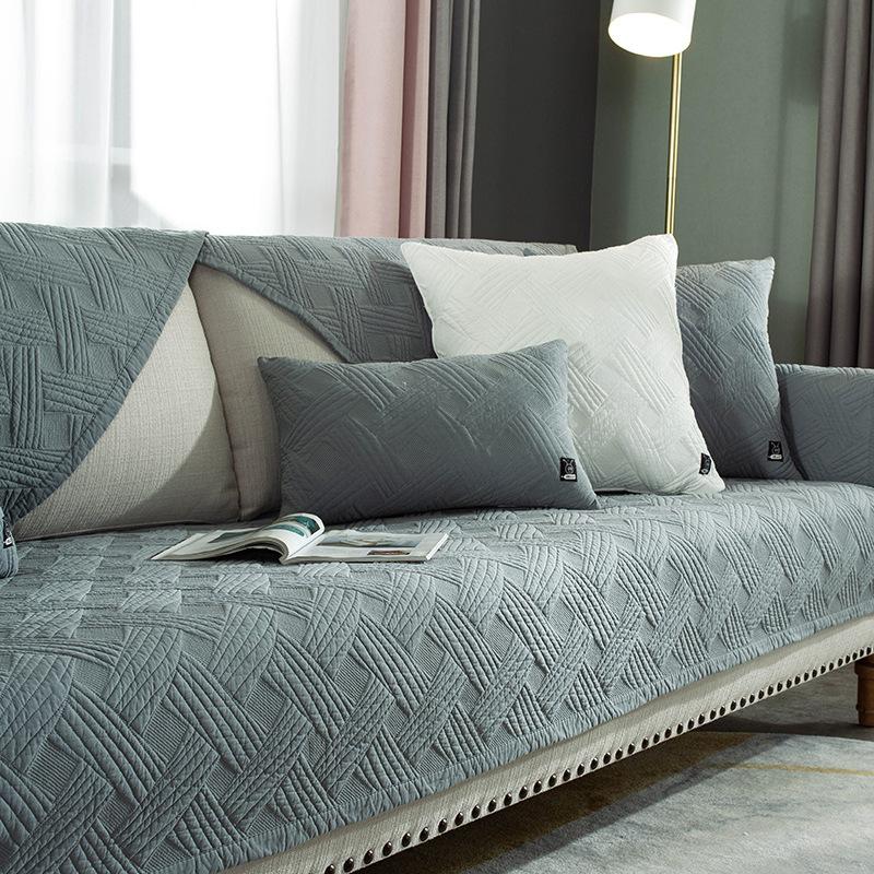 

Подушка для дивана Four Seasons Универсальная хлопковая противоскользящая простая современная подушка Легкая роскошная однотонная кожаная подушка для дивана Полотенце с капюшоном. 70*70