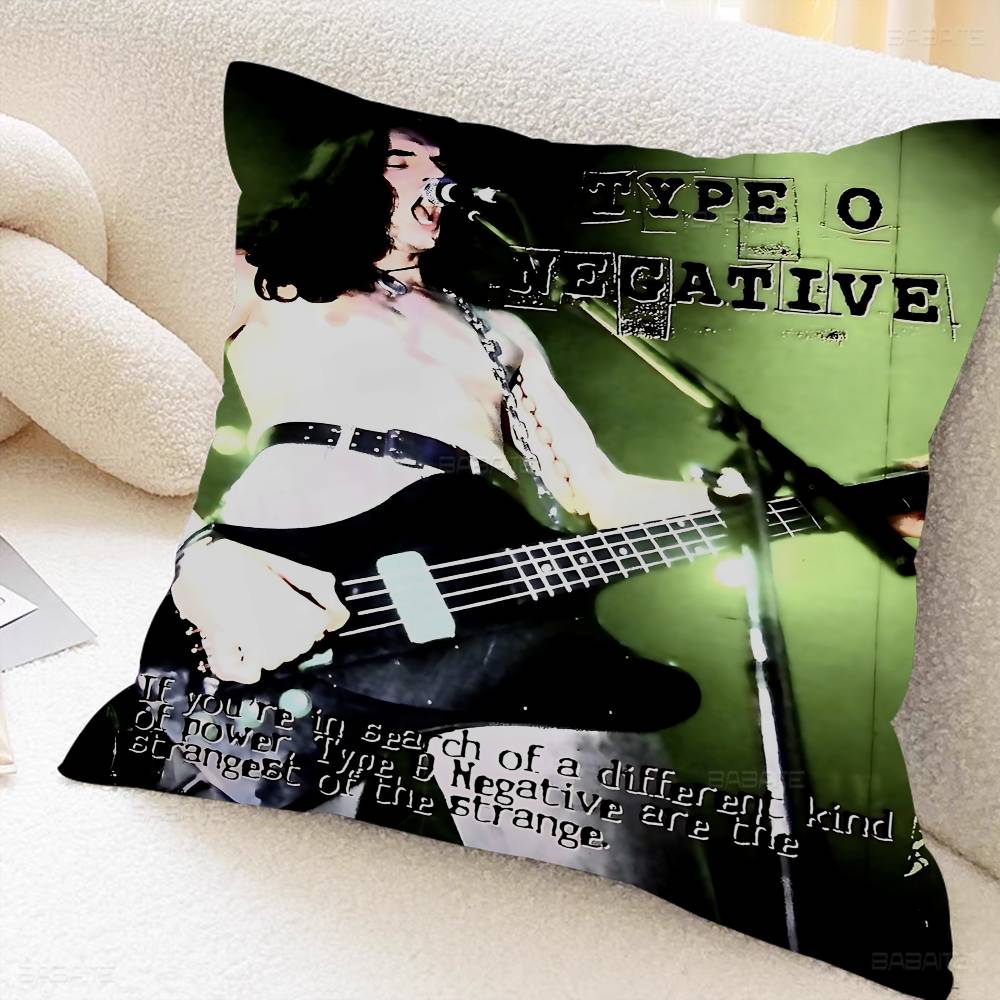 Rock Band T-Type O N-Negative Pillow Case Cushion Cover Car Throw Pillow Case For Sofa Car Christmas Gift 40x40cm 45x45cm