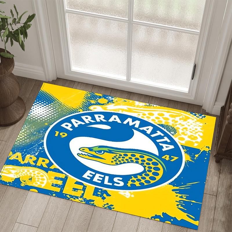 Parramatta Eels Design Crystal Velvet Carpet Cozy Non?Slip Printed Rug For Bedroom Living Room Entrance