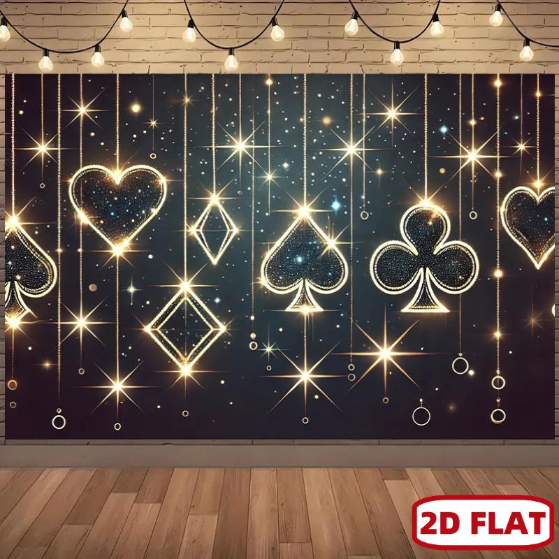 One two-dimensional plane a poker card background banner background decoration family outdoor party decoration