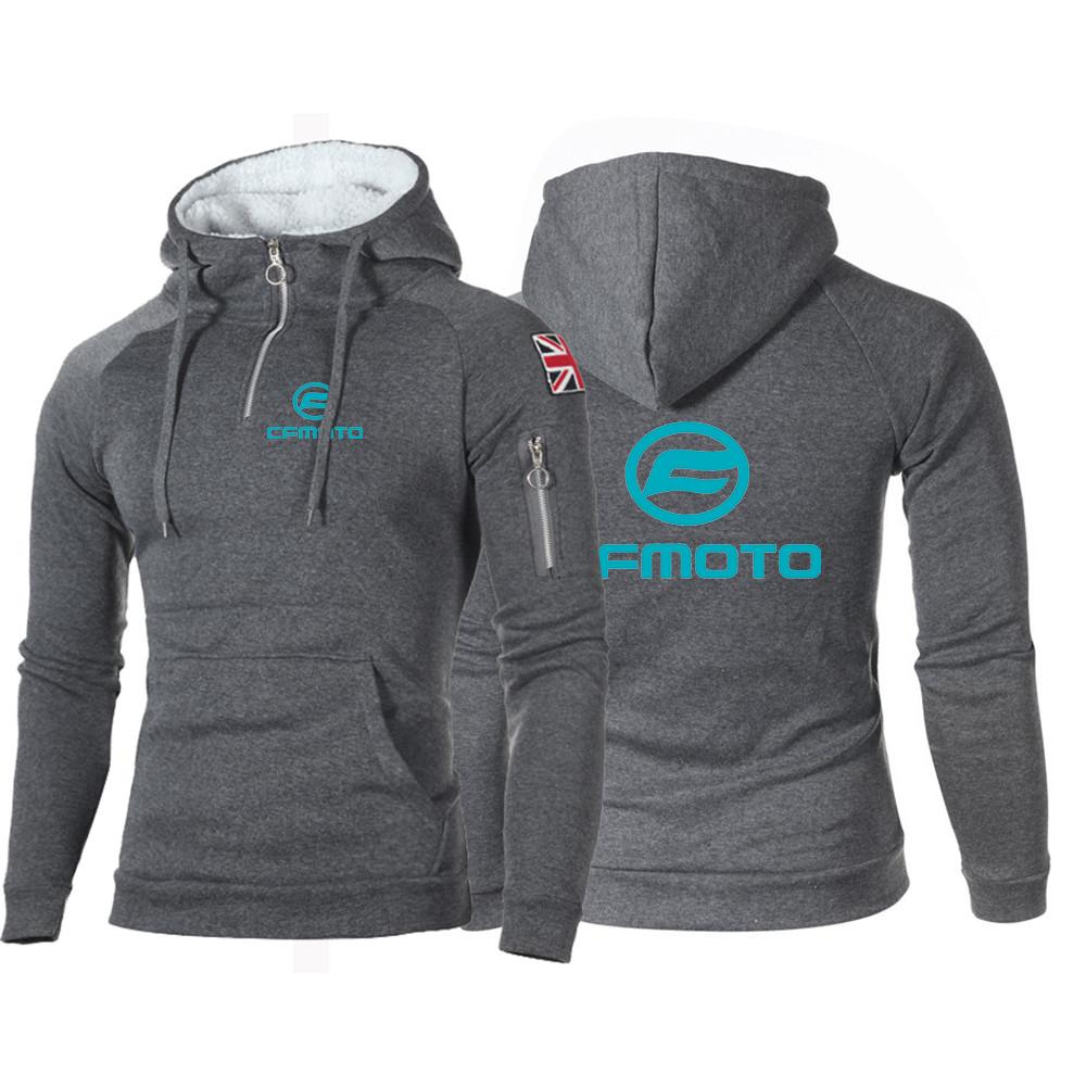 2025 Spring And Autumn Man's Fashion Comfortable Hooded Jacket Cfmoto Logo Print Classic Cardigan Hoodies Drawstring Slim Coat