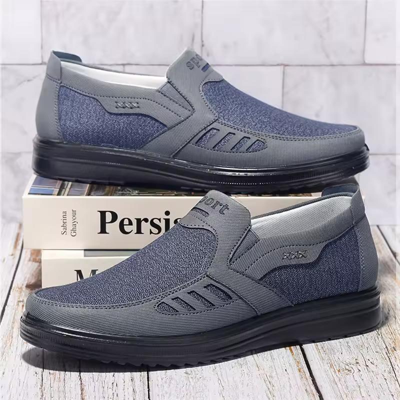 

Men s Spring/Summer Low-Heel Round-Toe Canvas Slip-On Casual Shoes: Durable and Lightweight 47 сірий