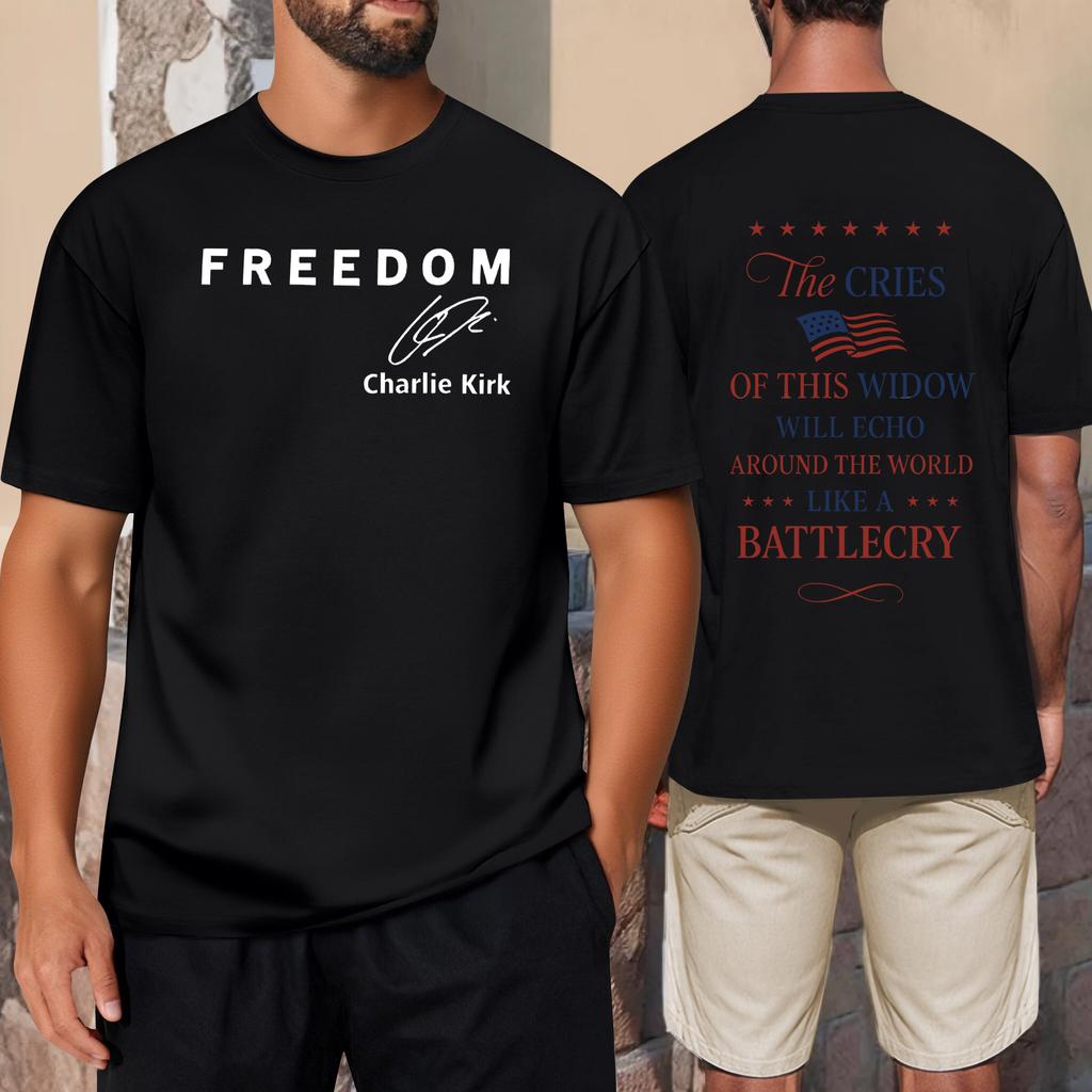 Men's Commemorative Print T-Shirt Free Neck T-Shirt