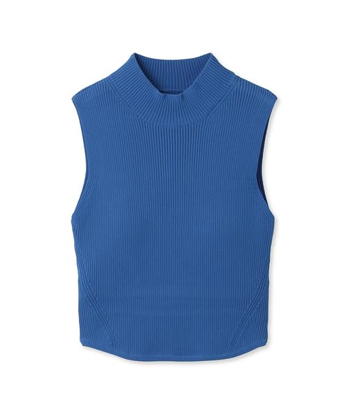 Lily Brown Rib Knit Top LWNT241142 Women's Cup-in (Blue)