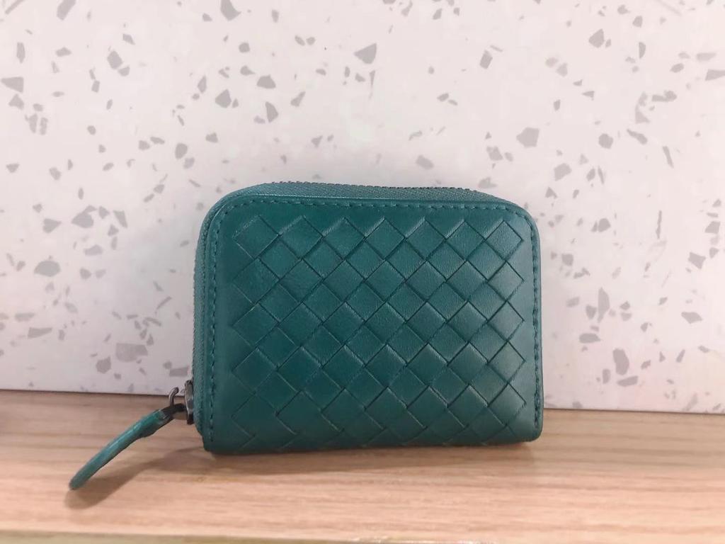 Všestranná kožená peněženka na karty s více sloty, dámská mincovka, tkaná peněženka na karty z ovčí kůže, držák na vizitky