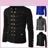 Elegant Men's Double Breasted Medieval Cosplay Jacket In Stylish Gothic Design
