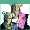 Unique Handmade Cat Ear Balaclava Hat For Adults Cozy Thick Knitted Cap For Winter