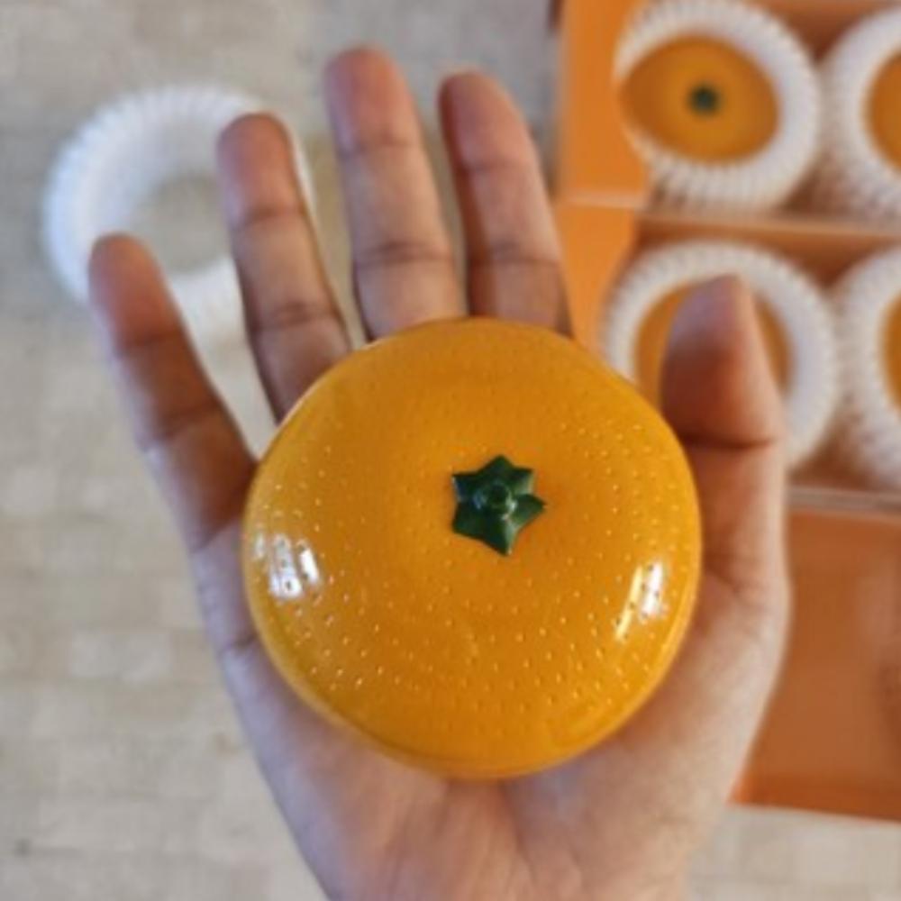 Jeju Tangerine Hand Cream 2 X 30g – Tangerine-Shaped Hand Care Souvenir/Gift