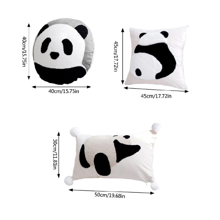 Cuddly Panda Pillow Case for Bedroom or Living Room Comfortable Sofa Pillowcase Removable Washable Cushion Cover