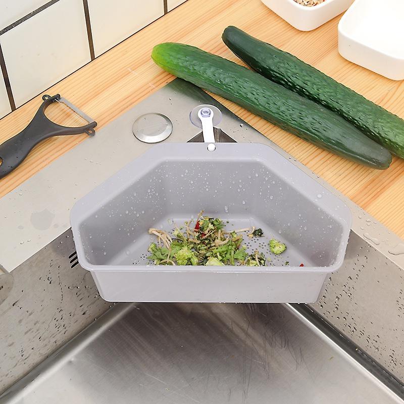 Convenient Kitchen Triangle Sink Organizer Multifunctional Vegetable Fruit Sink Filter Storage