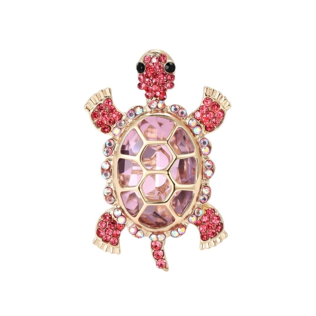 Sparkling Turtle Brooch Pin with Rhinestones, European Brooch for Women - Elegant Coat and Scarf Pin