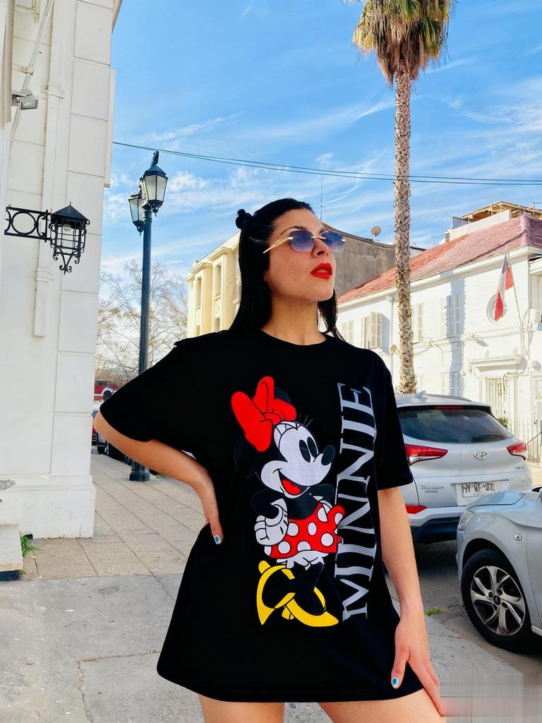 T-shirt a maniche corte da donna Disney Minnie Mouse Oversize Top Casual Estivo Streetwear Trendy Maglietta Grafica Cartoon Abbigliamento Y2k