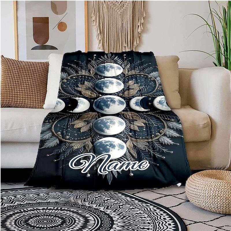 Sun And Moon Customize Your Name Blanket Used For Chair Office Sofa Bed Camping Soft And Warm Giving Friends And Relatives Birthday Graduation Gift